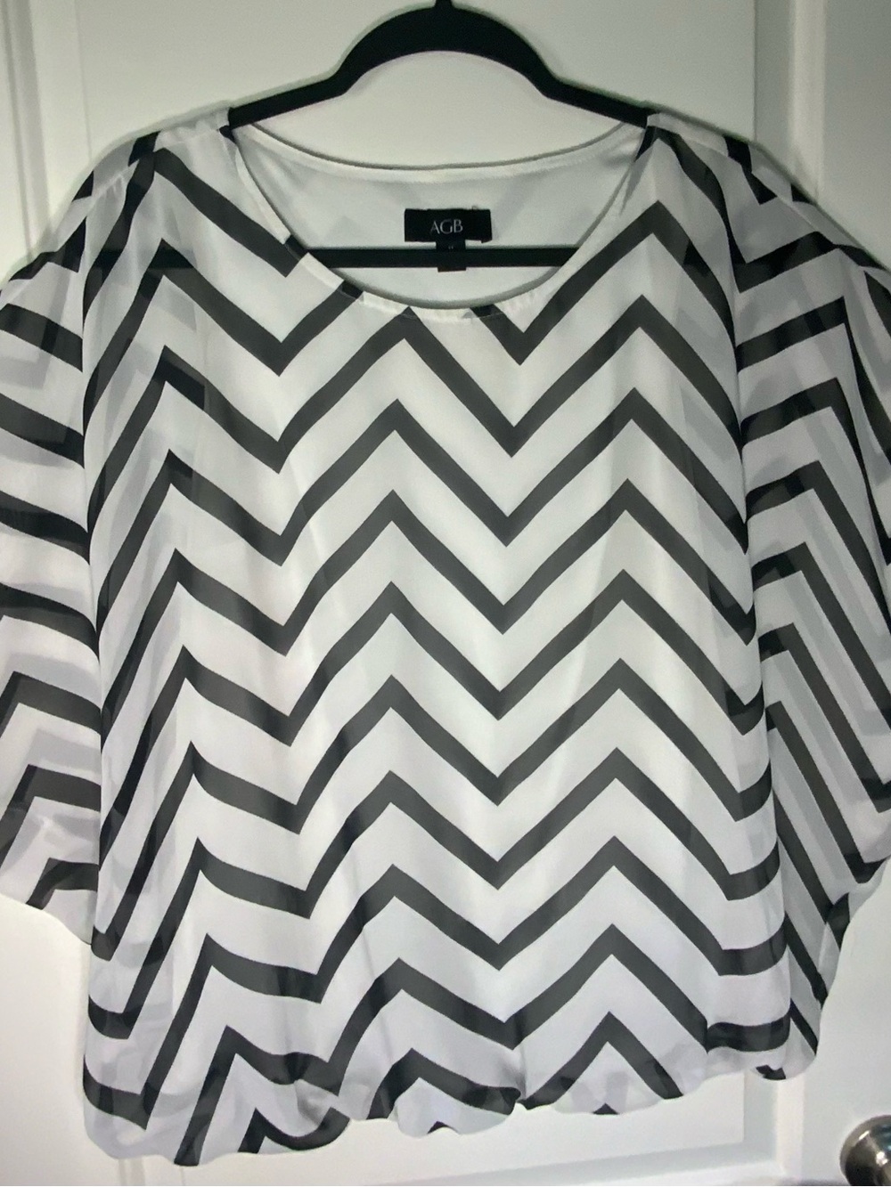 AGB Black and White Chevron Top